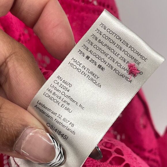 Maeve By Anthropologie Women’s Pink Open Lace Slim Button Down Blouse Top Size 4 - Picture 12 of 15